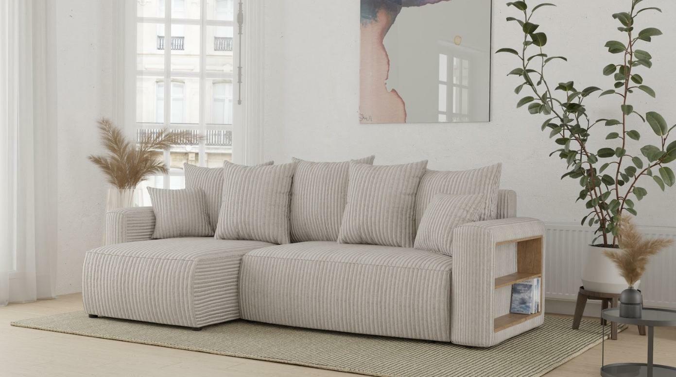 Rohová sedačka Solina (mléčná) (L)