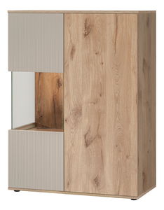 Vitrína Catalis WSN (dub vikingský + kašmír) (s osvětlením)