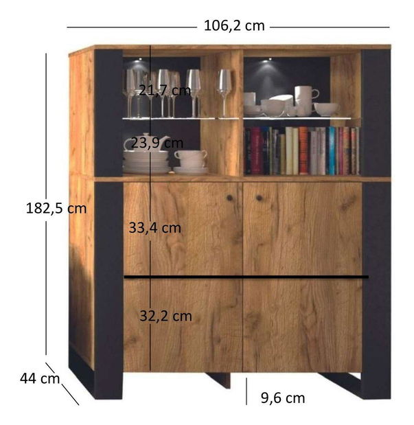 Vitrína Wendigo (dub craft zlatý)