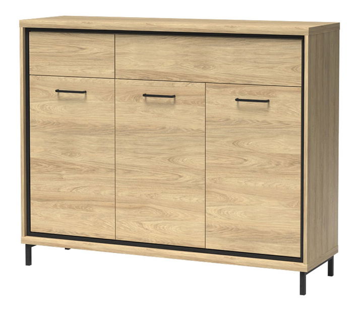 Komoda Milley 07 (s LED osvětlením) (hikora)