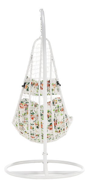 Závěsné křeslo Kolta (bílá + vzor květiny)