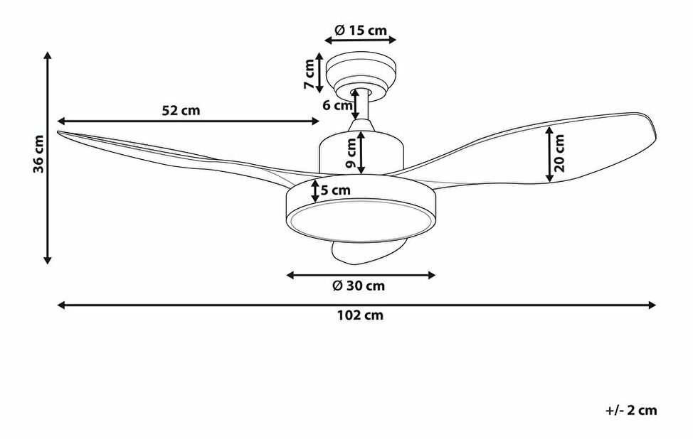 Stropní ventilátor se světlem Brunilda (stříbrná)