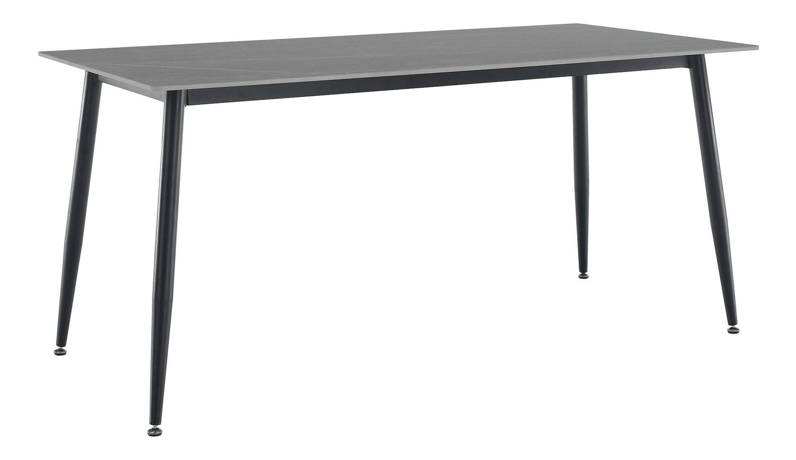 Jídelní stůl Fresia 2 (šedý mramor + černá) (pro 6 osob)