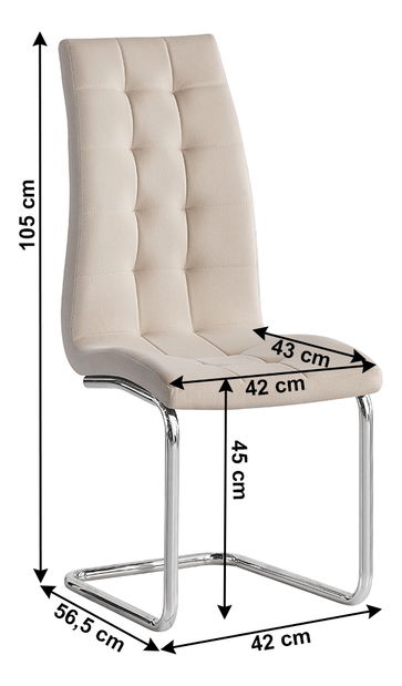 Jídelní židle Farando NEW (béžová + chróm)