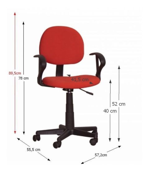 Kancelářská židle TC3-227 červená