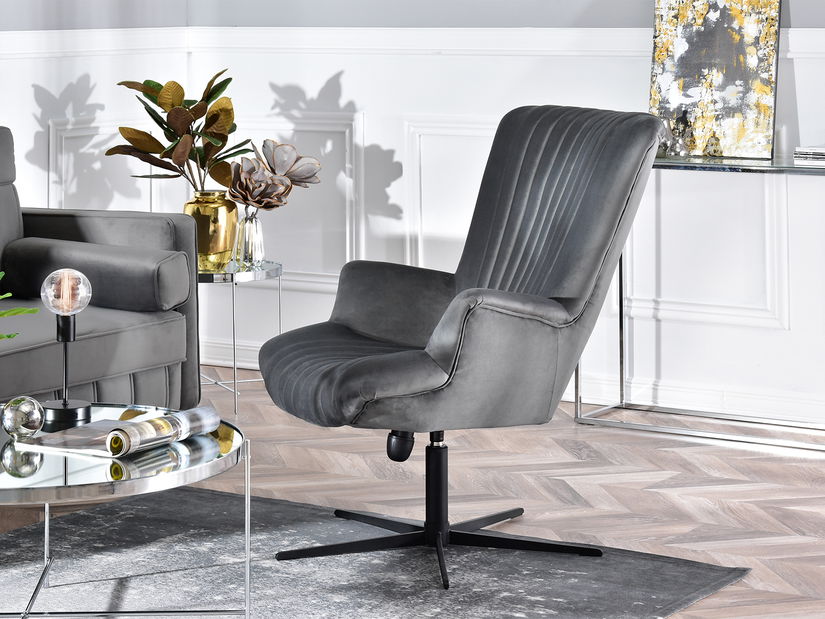 Relaxační křeslo Elesenta (šedá + černá)