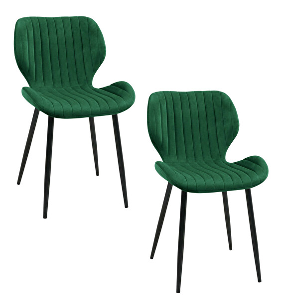 Jídelní židle Saira (tmavě zelená) (2ks)