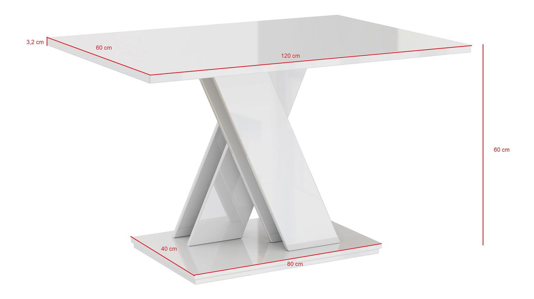 Konferenční stolek Barax Mini (bílá + kámen)