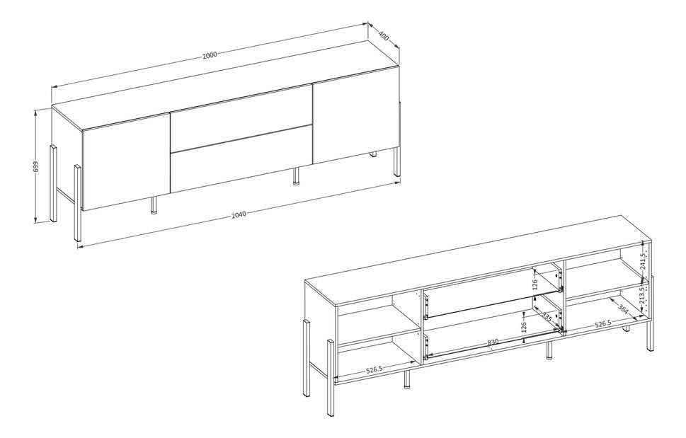 Televizní stolek/stojan Kjukon 200 (švestka)