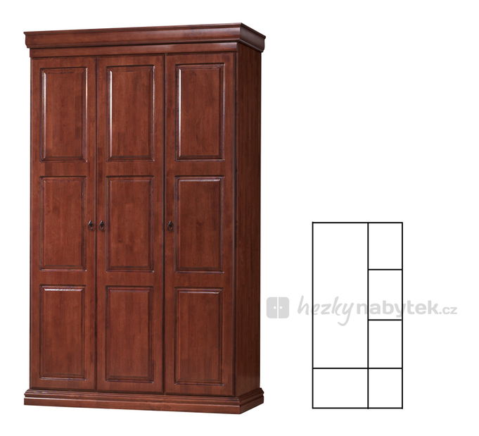 Šatní skříň B3D třešeň antická