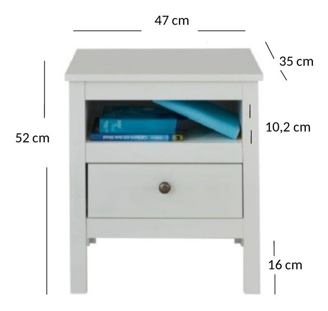 Noční stolek Olna (bílá)