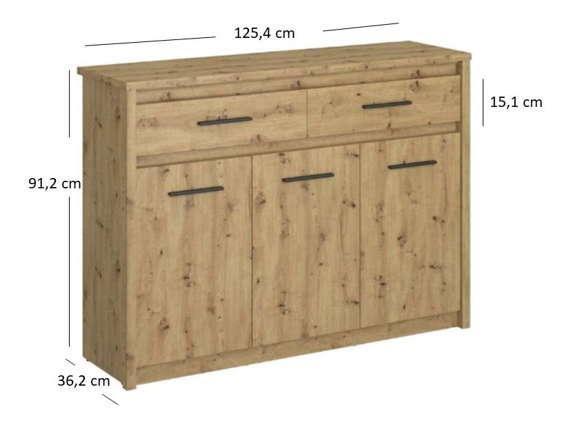 Komoda Andra (dub artisan)