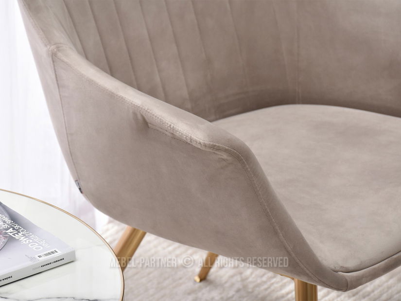 Křeslo Osmol F (béžová + zlatá)