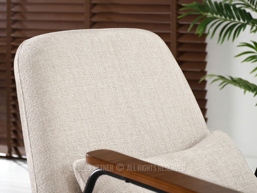 Křeslo Elba (krémová + ořech)