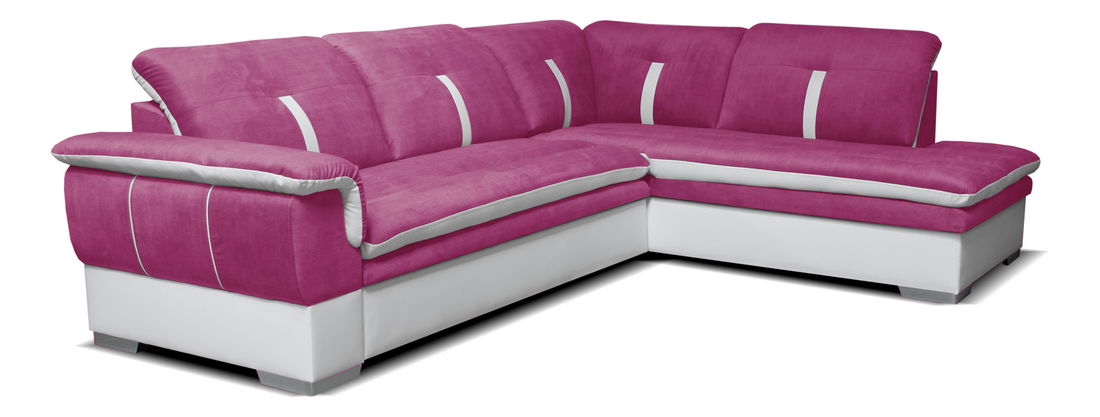 Rohová sedací souprava Galaxy 2F+L (fialová + bílá) (P)