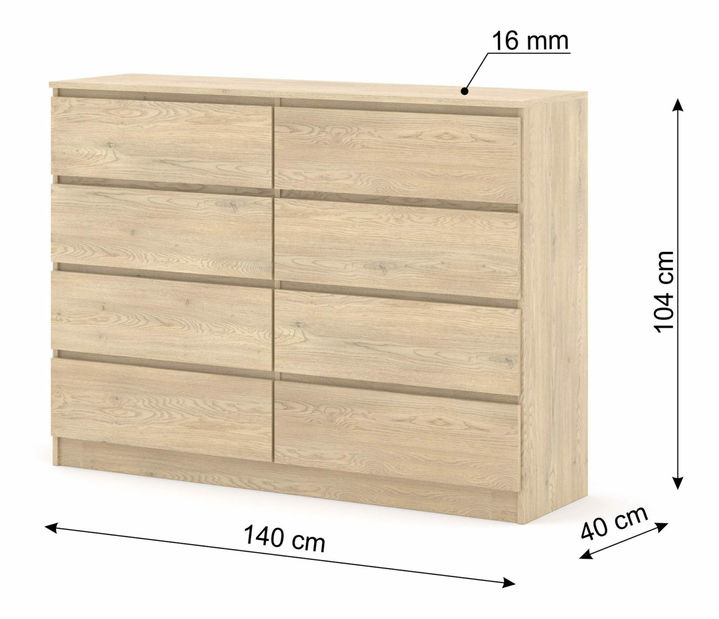 Komoda Maya S8 (dub cremona)