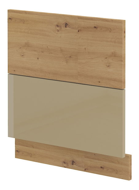 Dvířka na vestavnou myčku nádobí Arryn ZM 570x596 (dub artisan + lesk cappucino)