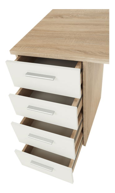 PC stolek Talur (dub sonoma + bílá)