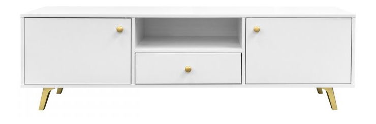 TV skříňka Astradon 160 (bílá + zlatá)