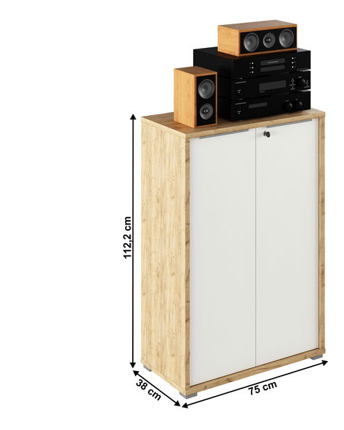 Skřinka Rumia 09 (dub artisan + bíla)