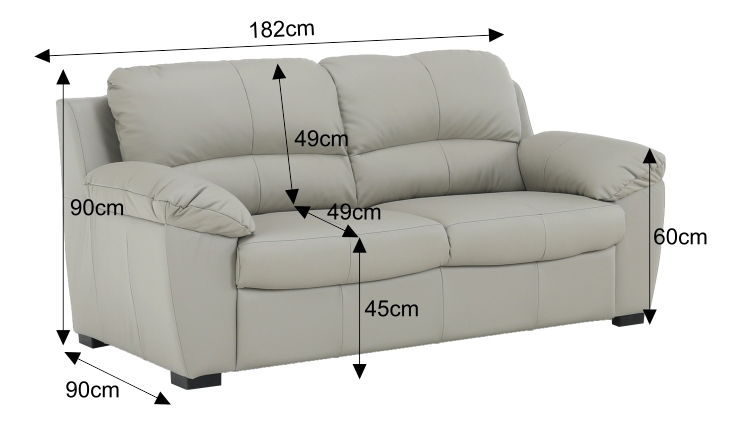 Kožená pohovka dvojsed Danyel (182 cm)