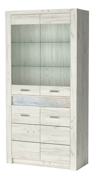 Vitrína Indie 03 (s LED osvětlením) (craft bílý)