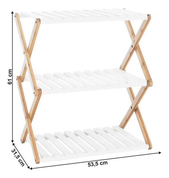 Regál Petria 2 (bílá + hnědá)