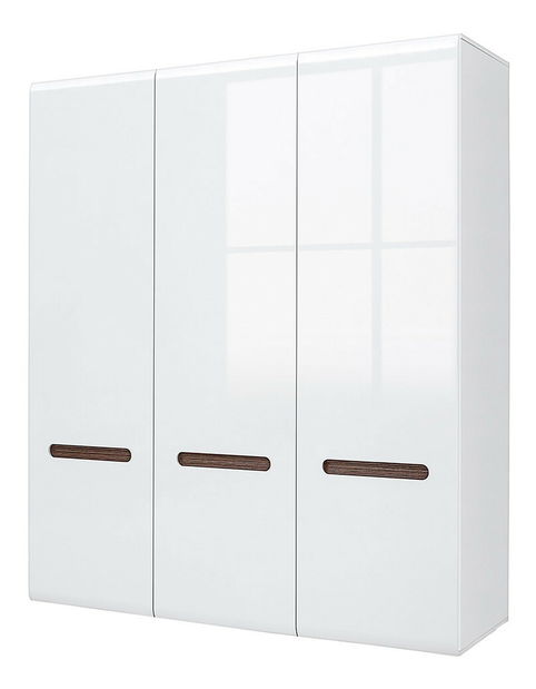 Šatní skříň BRW Azteca Trio SZF3D/21/18 (bílá + lesk bílý)
