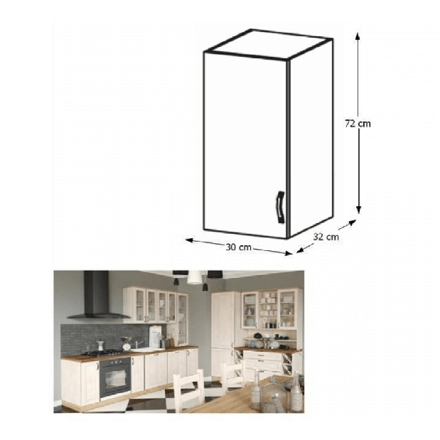 Horní kuchyňská skříňka G30L Regnar