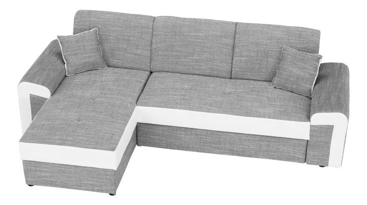Rohová sedací souprava Pinia (šedá + bílá) (L)