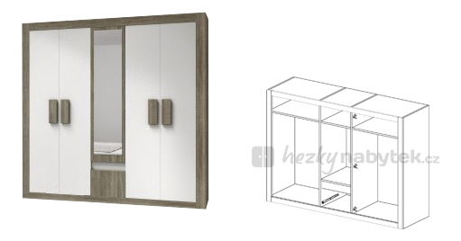Šatní skříň Mediolan 5D