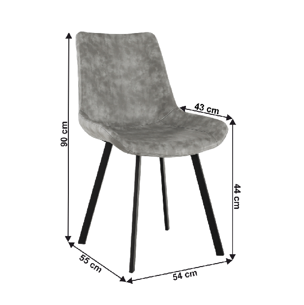 Set 2 ks jídelních židlí Nico (šedá) *výprodej