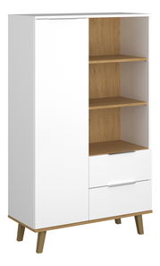 Regál Nickole 1D2S (bílá + dub kamenný)