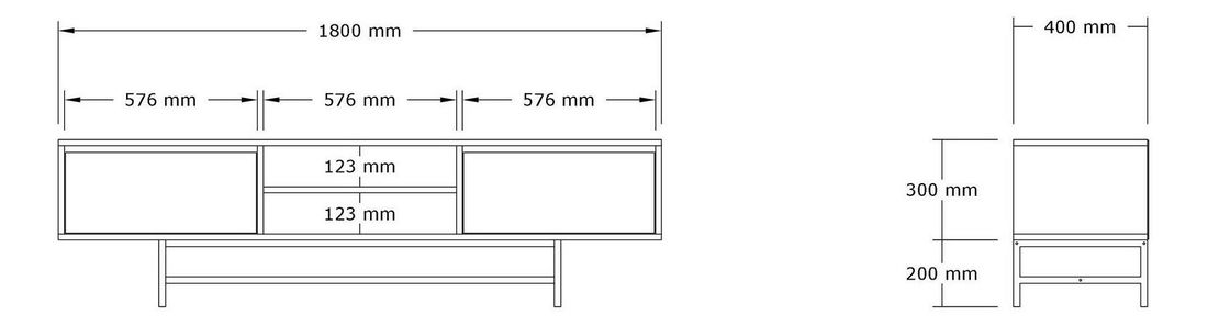 TV stolek/skříňka Nubola (dub safírový)