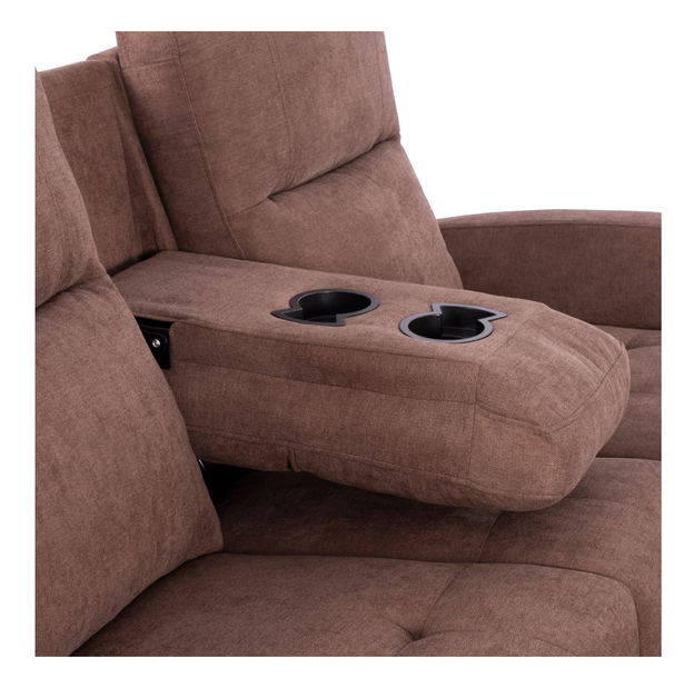 Nastavitelná sedací souprava rohová Toran (hnědá) (P) 