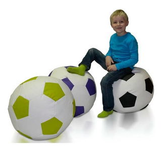Sedací vak Fotbal L (bílá + fialová)