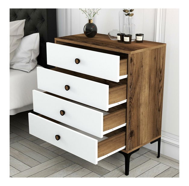 Komoda Logan 537 (ořech + bílá)