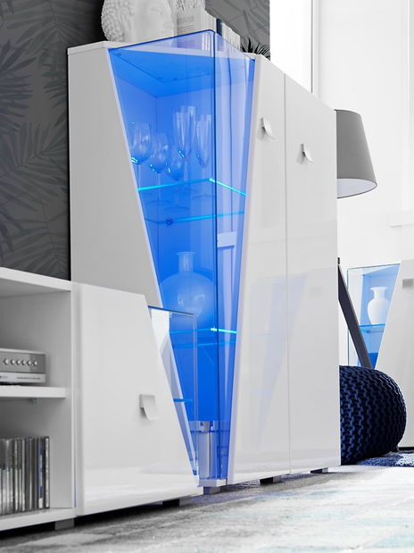 Vitrína Eldon 29 WW EE WSN (bílá + vysoký lesk bílý)