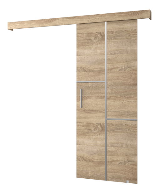 Posuvné dveře 90 cm Sharlene VII (dub sonoma + dub sonoma + stříbrná)