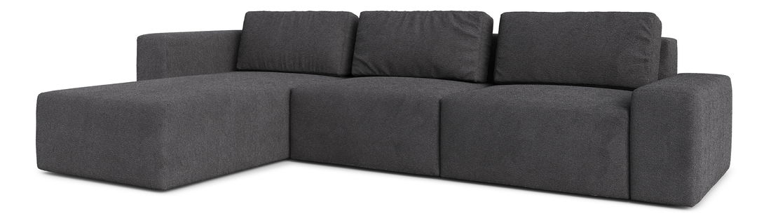 Rohová sedací souprava Berliner (L) (tmavě šedá)
