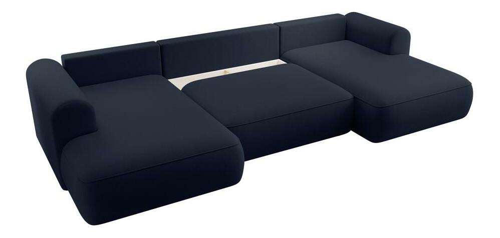 Rohová sedací souprava ve tvaru U Olivo U (L) (modrá + černá)