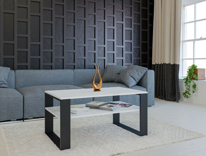 Konferenční stolek Maduro 2 (bílá + černá)