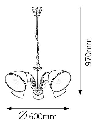 Závěsné svítidlo Aletta 2780 (bronzová + bílá)