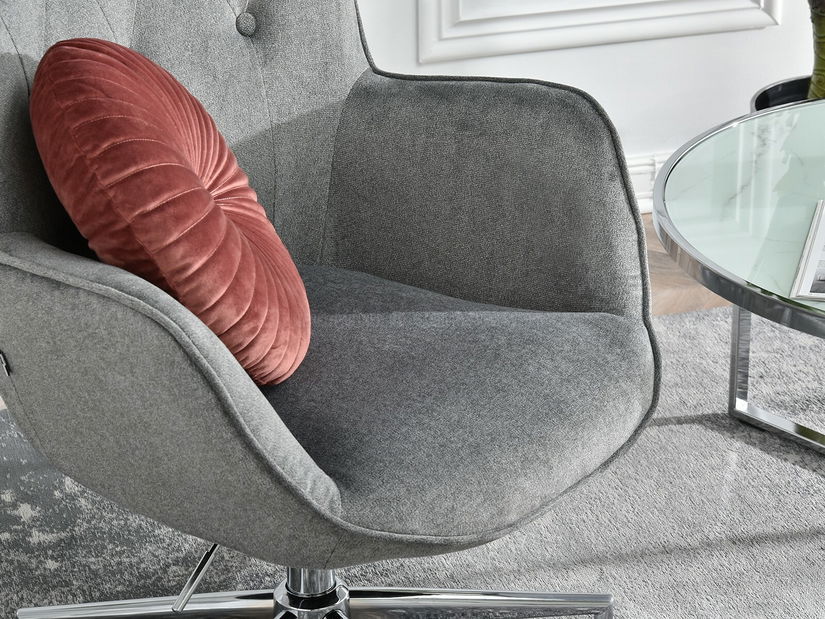 Křeslo Truni (šedá + chromová)