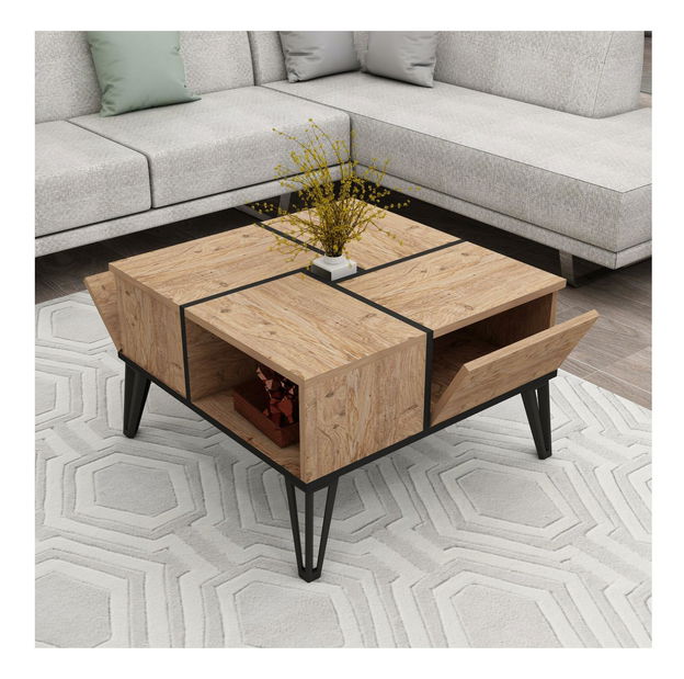 Konferenční stolek Nirvy (atlantická borovice + černá) *bazar