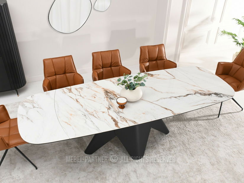 Jídelní stůl Noruega (mramor + černá)