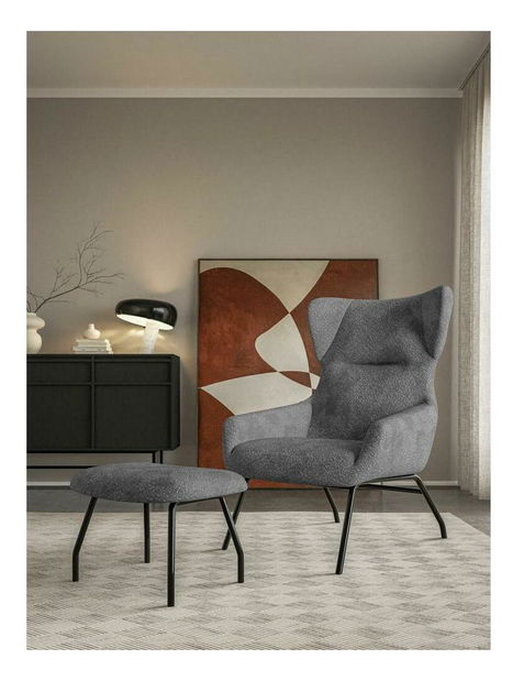 Křeslo Supra (šedá + černá)