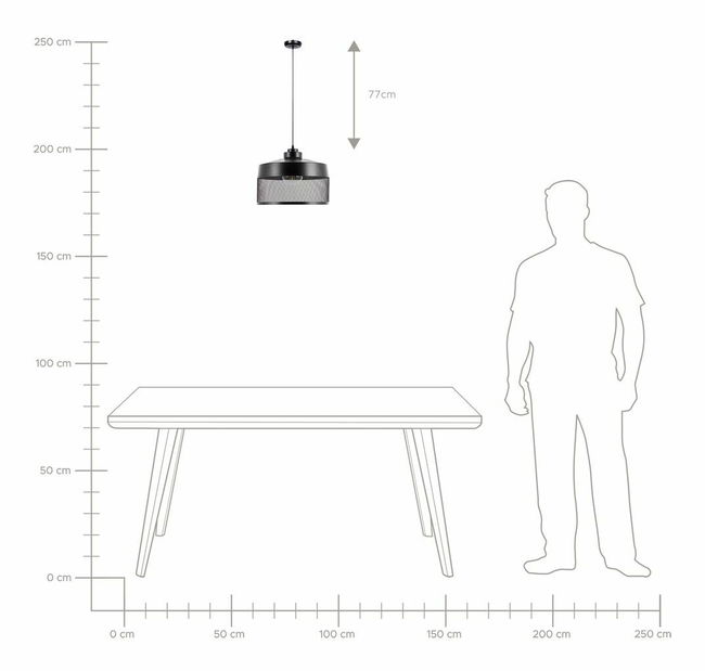 Závěsná lampa Cardenas (černá)