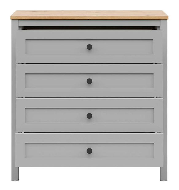 Komoda BRW Salga 4 (arktická šedá + dub artisan)