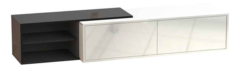 TV stolek/skříňka Sygalla II (černá + bílá + lesk bílý)